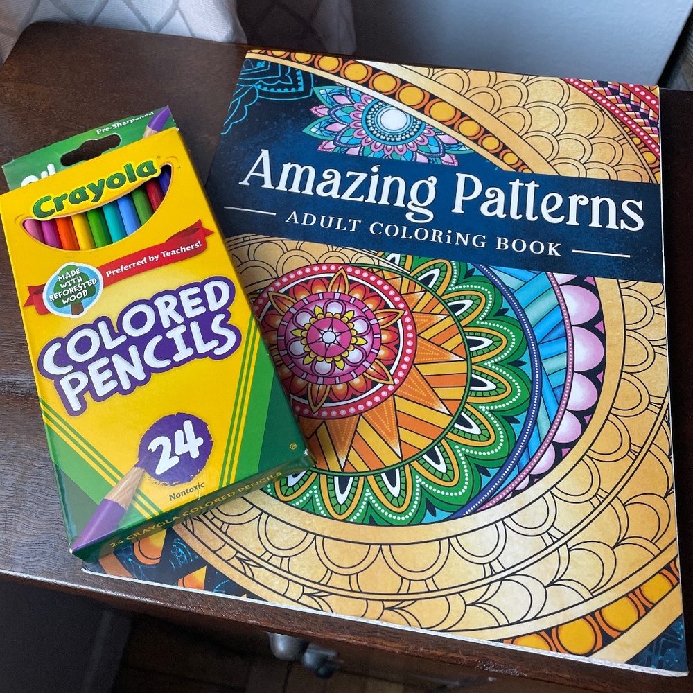 New Coloring Book and Set of 24 Colored Pencils